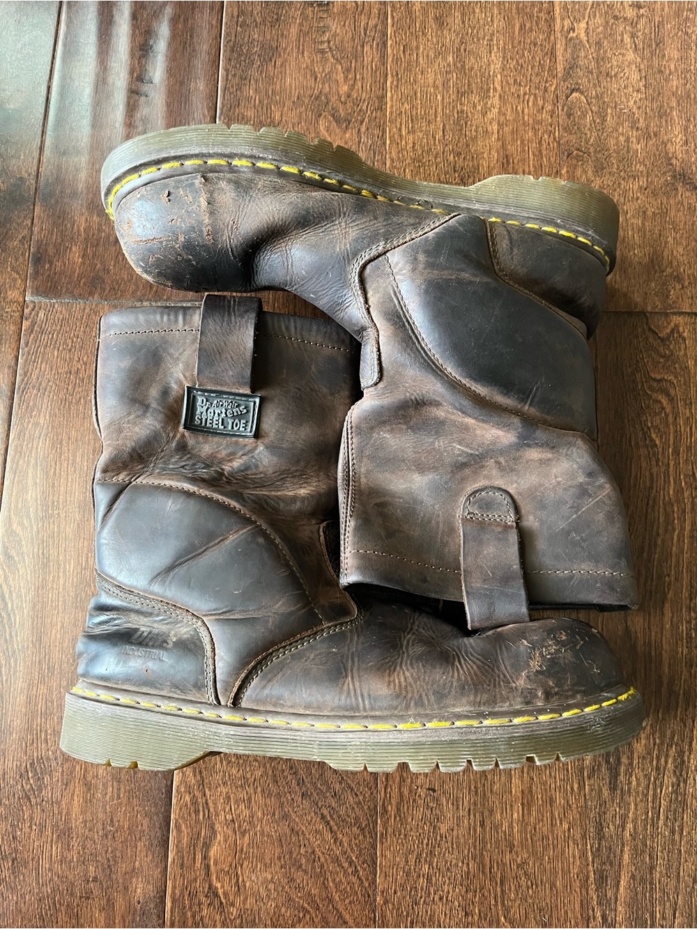 Dr. Martens Icon 10294 Industrial Steel-Toe Men 12 Brown Leather Wellington Boot